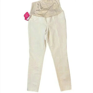 Isabel Maternity Crossover Panel Khaki/Tan/Beige Skinny Jeans
